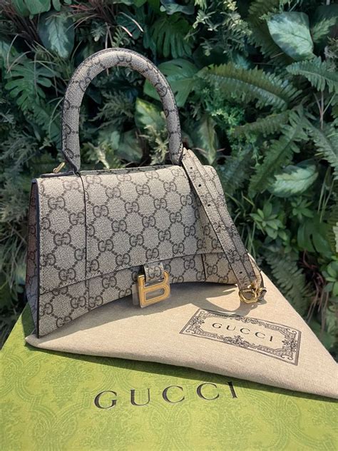 balenciaga gucci collab hourglass bag|Gucci and Balenciaga collab bag.